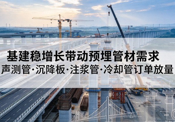 右江基建稳增长带动预埋监测管材需求，声测管、沉降板、注浆管订单持续放量